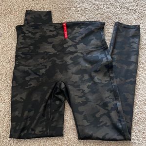 Spanx Faux Leather Camo Leggings